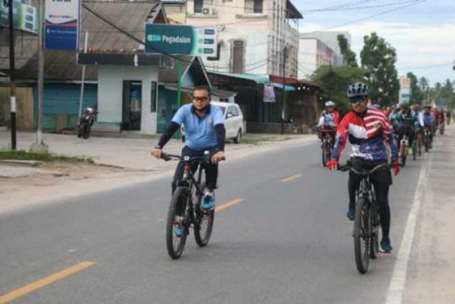 Komandan Lanud RSA Gowes Bareng di Pulau Terdepan Natuna