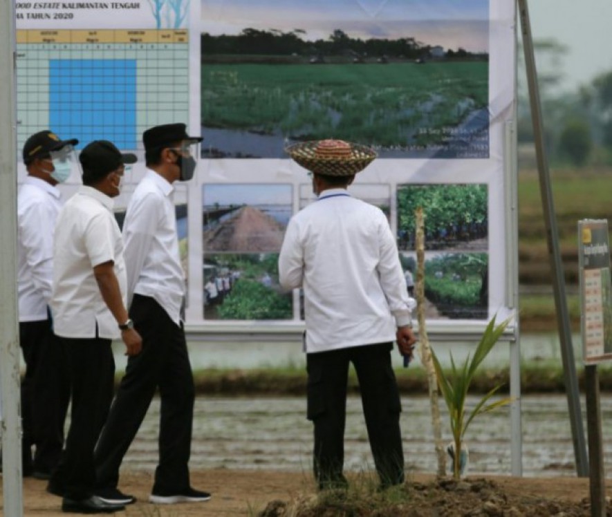 Menteri Pertanian Syahrul Yasin Limpo bersama Presiden di Kalteng