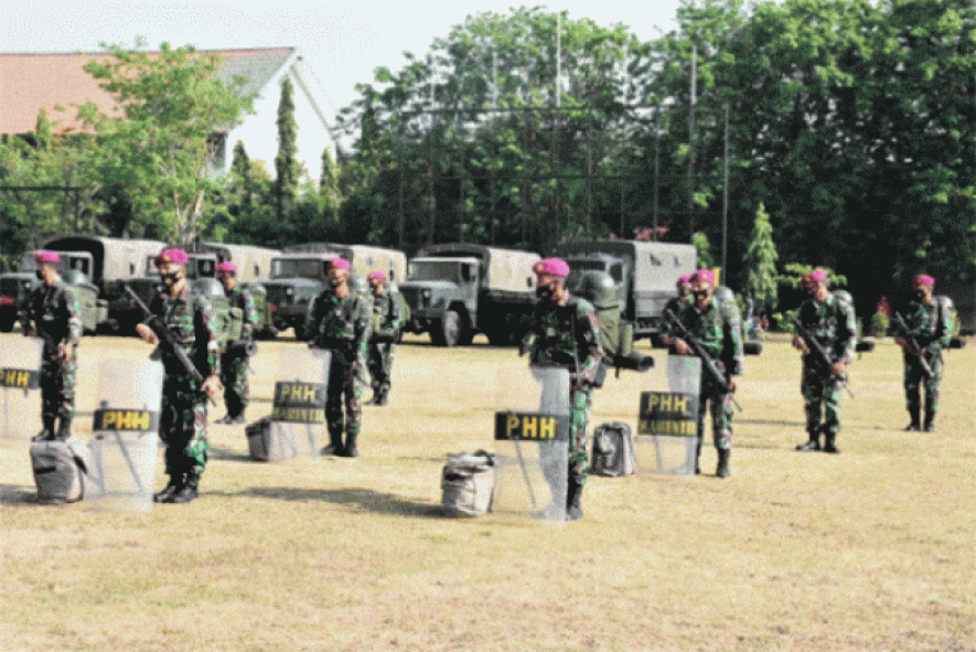 Yonif 5 Marinir Surabaya Siap Pengamanan Unjuk Rasa 