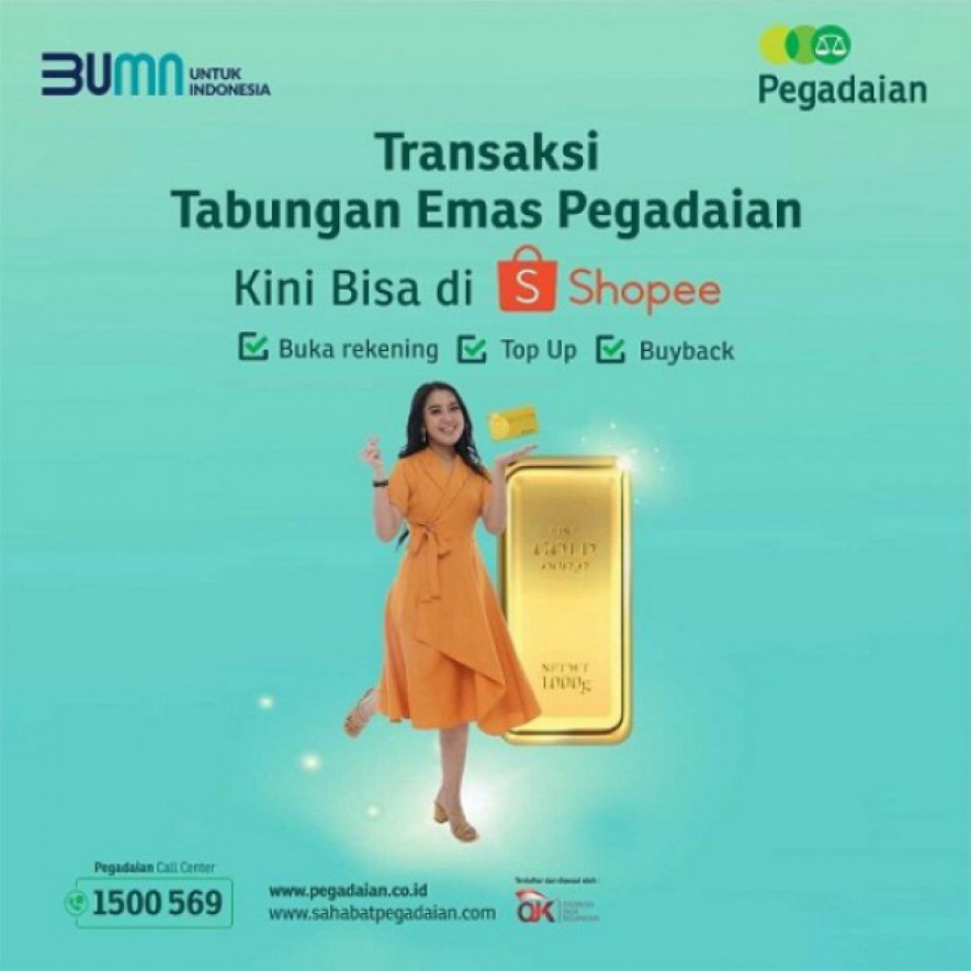 Tabungan Emas Pegadaian adalah layanan beli dan titip emas yang memudahkan investasi emas secara aman, mudah, murah, dan terpercaya. Produk ini dapat diakses secara konvensional maupun digital, salah satunya dengan aplikasi belanja online Shopee.