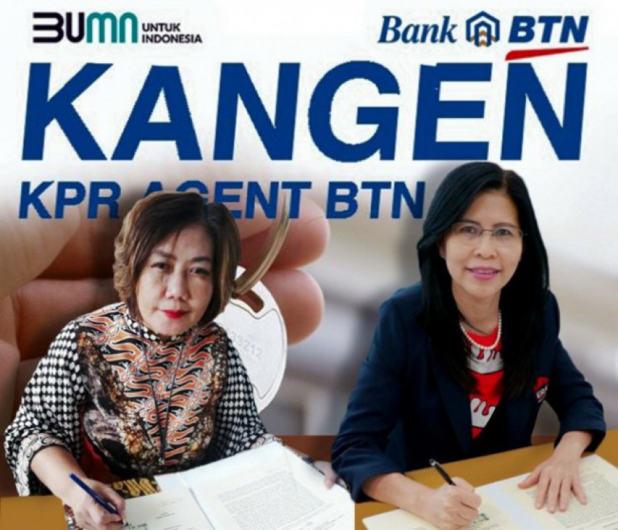 Executive Vice President Nonsubsidized Mortgage & Personal Lending Division (NSLD) Bank BTN, Suryanti Agustinar (kiri) dan Director ERA Indonesia, Aan Andriani (kanan).