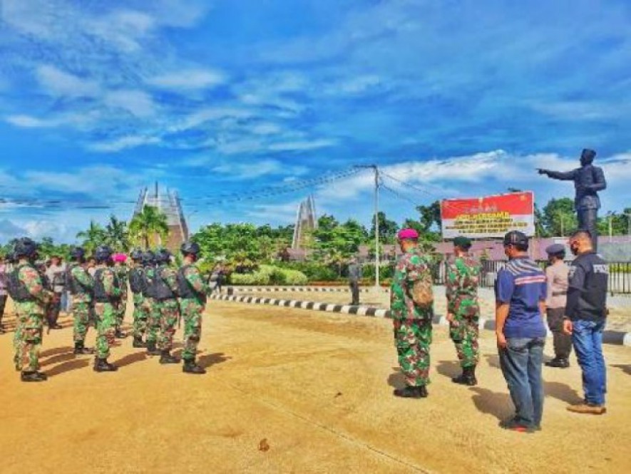  Satgas Yonif MR 413 Kostrad Jayapura Gelar Apel Siaga Gabungan