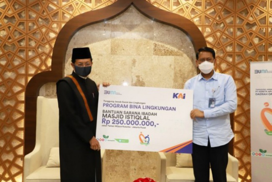 PT Kereta Api Indonesia (Persero) Beri Bantuan Corporate Social Responsibility (CSR) untuk Renovasi Masjid Istiqlal