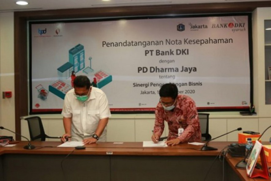 Sinergi Bank DKI dengan PD Dharma Jaya meliputi optimalisasi layanan perbankan syariah.