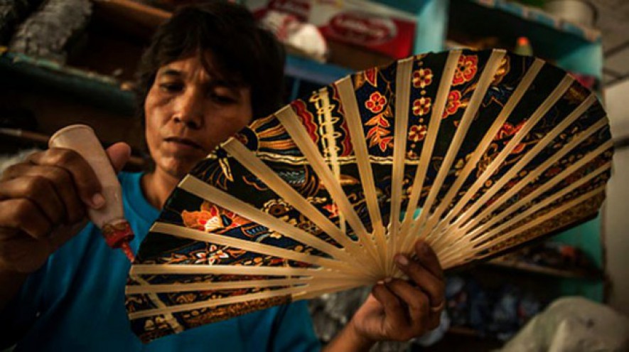 Iustrasi kerajinan bambu. (Pradita Utama/NurPhoto via Getty Images)