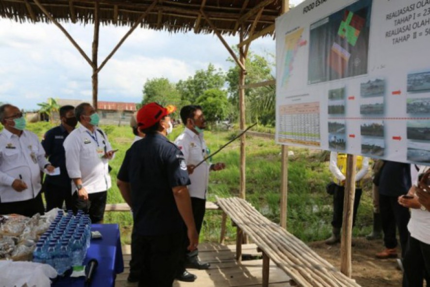 Menteri Pertanian Syahrul Yasin Limpo menyaksikan peta food estate di Kalimantan Tengah