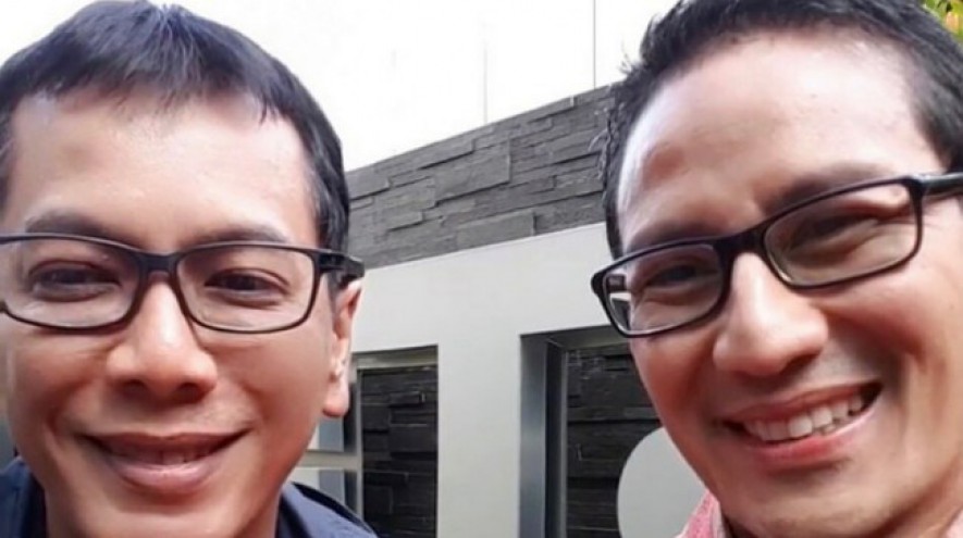 Wishnutama Kusubandio bersama Sandiaga Uno (Foto:Instagram @wishnutama)