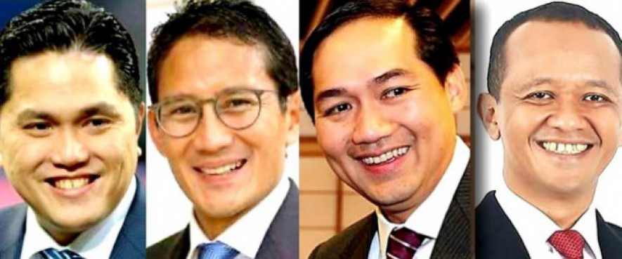 Kader Hipmi, Erick Thohir, Sandiaga Uno, M Lutfi, Bahlil (Repro Industry.co.id)