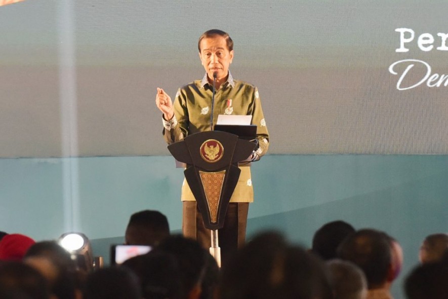 President Jokowi attended the 2023 HPN Commemoration Summit, in Deli Serdang, North Sumatra, Thursday (09/02/2023). (Photo: Public Relations of Setkab/Rahmat)