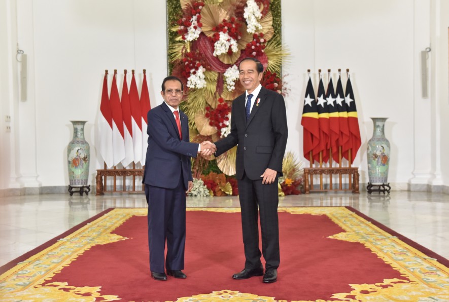 President Jokowi receives state visit from Prime Minister of the Democratic Republic of Timor Leste Taur Matan Ruak at the Bogor Presidential Palace, West Java province, Monday (02/13). (Photo by: PR/Jay)