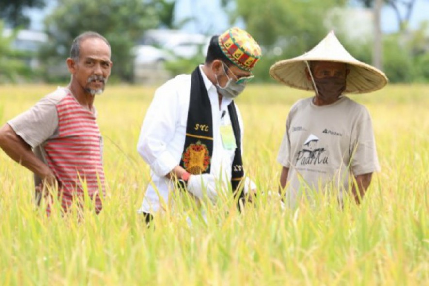 Menteri Pertanian Syahrul Yasin Limpo bersama petani Aceh